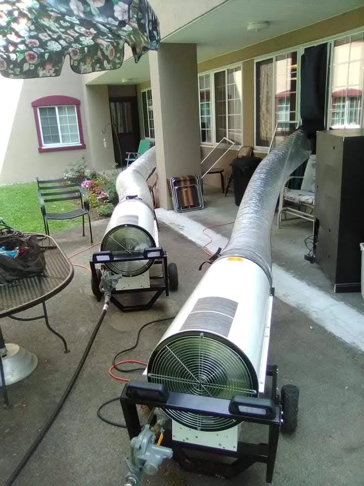 Treatment equipment positioned on a patio